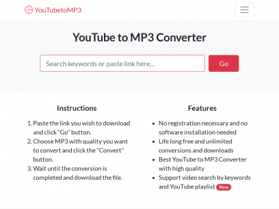 YouTube to MP3 Converter - Convert YouTube to MP3 in 320kbps