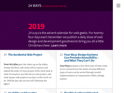 Web design and development articles and tutorials for advent &#9670; 24 ways