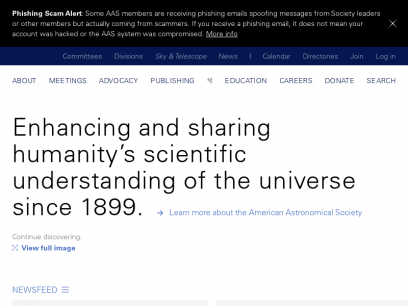 Homepage | American Astronomical Society