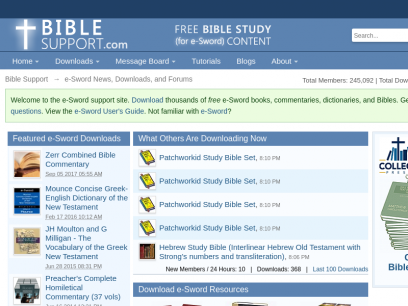 Latest e-Sword Downloads, Modules, Utilities, and News - e-Sword News, Downloads, and Forums - www.BibleSupport.com