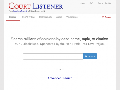 Non-Profit Free Legal Search Engine and Alert System – CourtListener.com