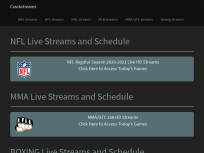 CrackStreams - The Original crack Streams NBA MMA UFC Boxing NFL NHL MLB live Streams