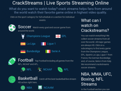 CrackStreams | Watch Live Sports Online | Crack Streams