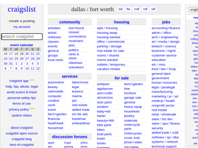 craigslist: dallas / fort worth jobs, apartments, for sale, services, community, and events