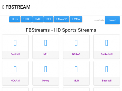 FBStreams - NFL, NBA, NHL, Tennis Sports HD Streams