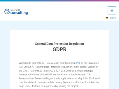 General Data Protection Regulation (GDPR) – Official Legal Text