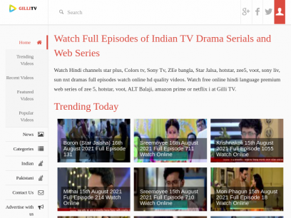Watch Full Episodes of Indian TV Drama Serials and Web Series gillitv