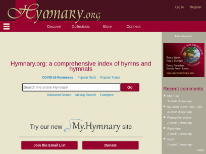 Hymnary.org: a comprehensive index of hymns and hymnals | Hymnary.org