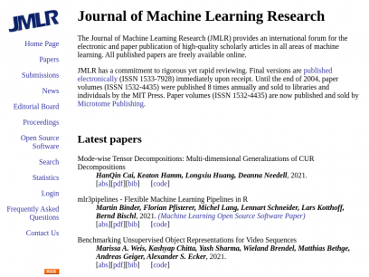 Journal of Machine Learning Research