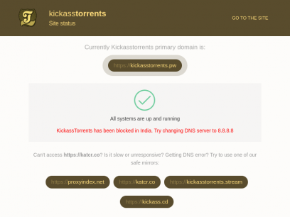 Kickass/KAT/Kickasstorrents - Availability Status + Verified Proxies