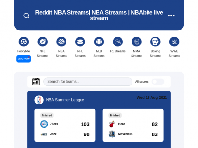 Original NBA streams | Reddit NBA streams| NBAbite.com