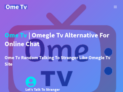 Omegle random chat alternative ome tv