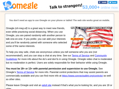 Anonymous chat omegle