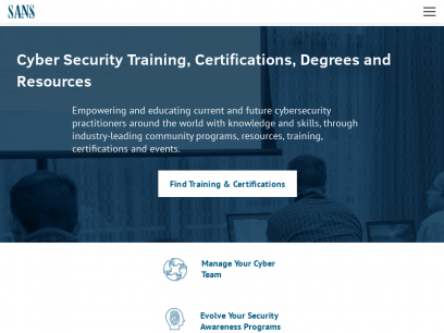 Cyber Security Training | SANS Courses, Certifications &amp; Research