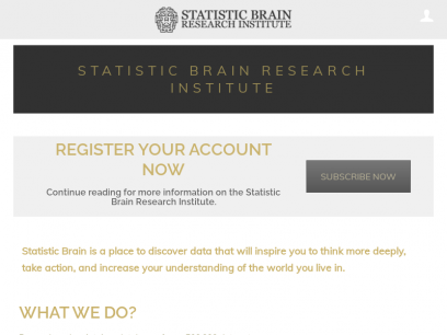 STATISTIC BRAIN RESEARCH INSTITUTE - Statistic Brain