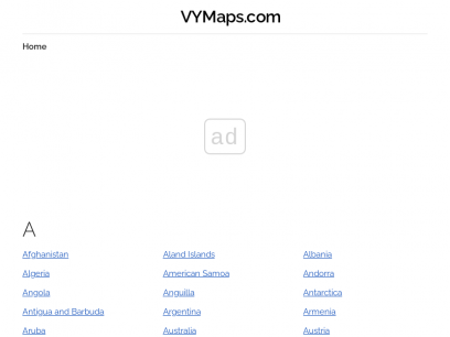 World Places Map Directory | VYMaps.com