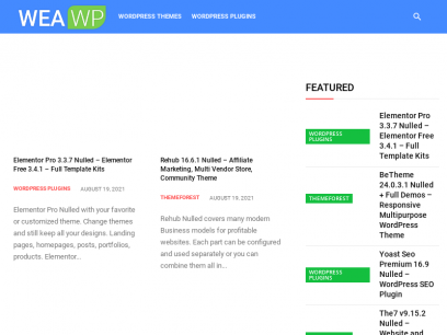 WordPress Theme, Plugins, PHP Script, HTML Templates - WeaDown