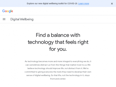 Sites like wellbeing.google &
        Alternatives