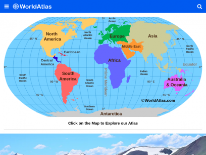 World Map / World Atlas / Atlas of the World Including Geography Facts and Flags - WorldAtlas.com