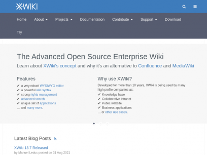 XWiki - The Advanced Open Source Enterprise and Application Wiki (XWiki.org)