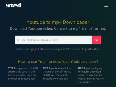 Youtube To Mp4 Video Downloader. Yt Mp3 Converter Online. Ymp4
