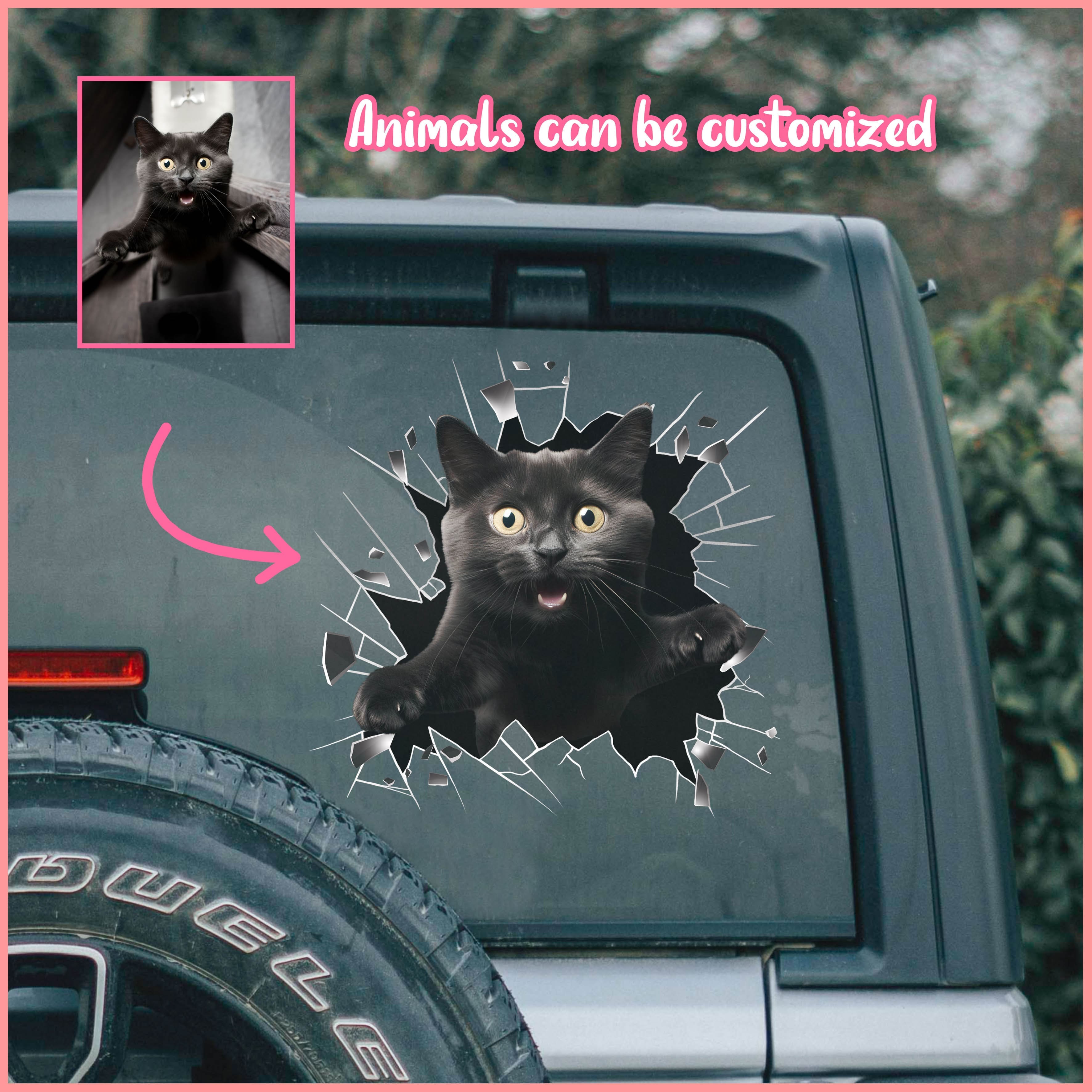 Black Cat car decal, Animals can be customized
