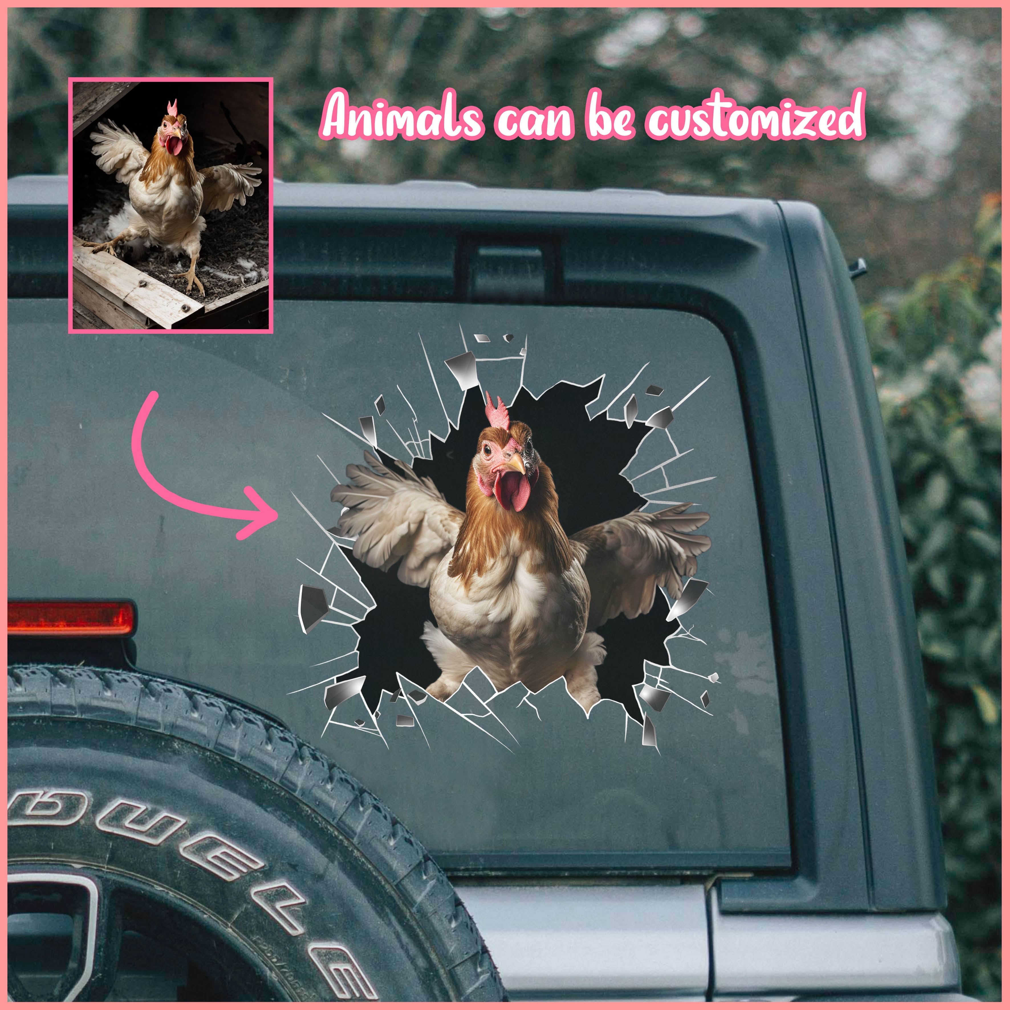 Chicken car decal, Animals can be customized