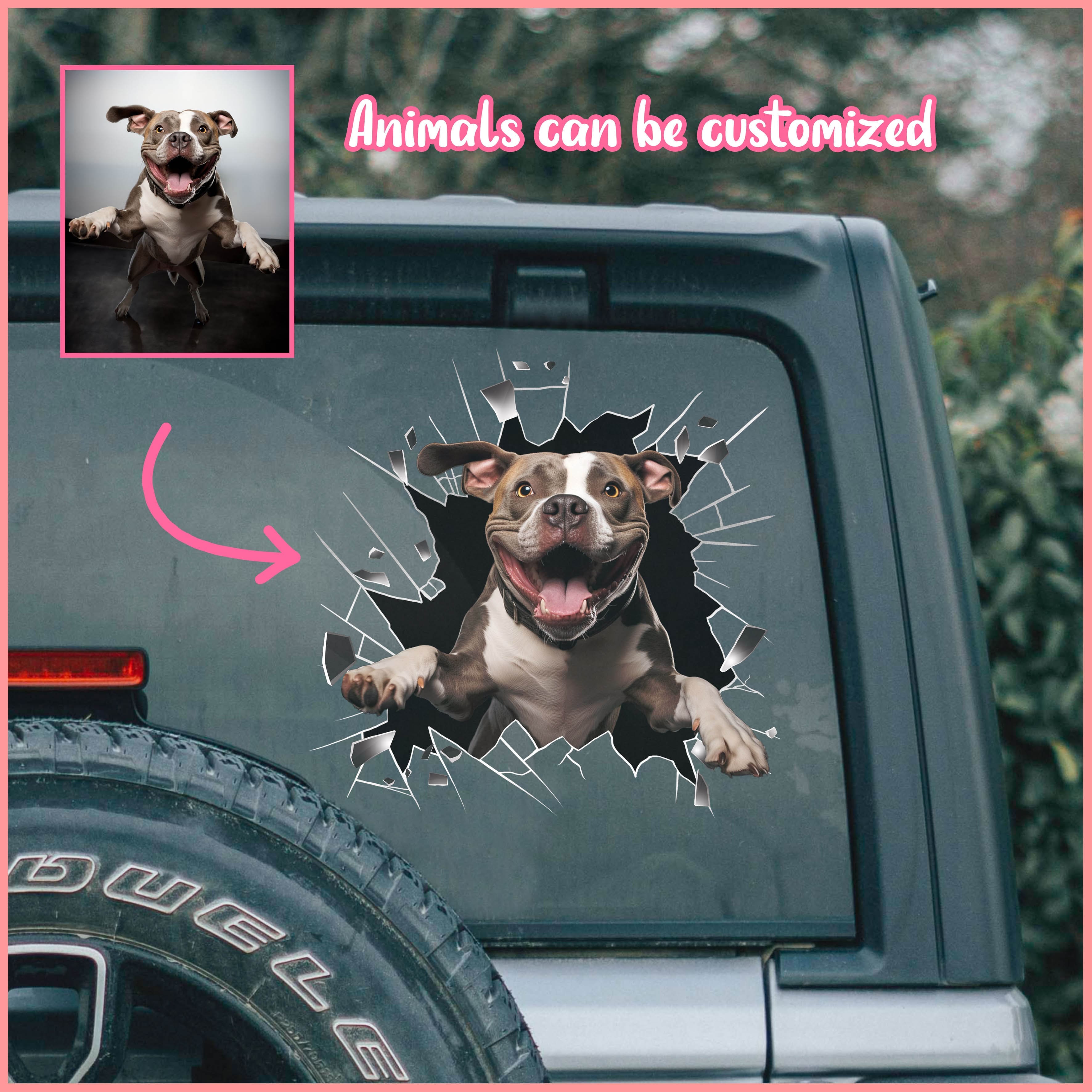 Pitbull car decal, Animals can be customized
