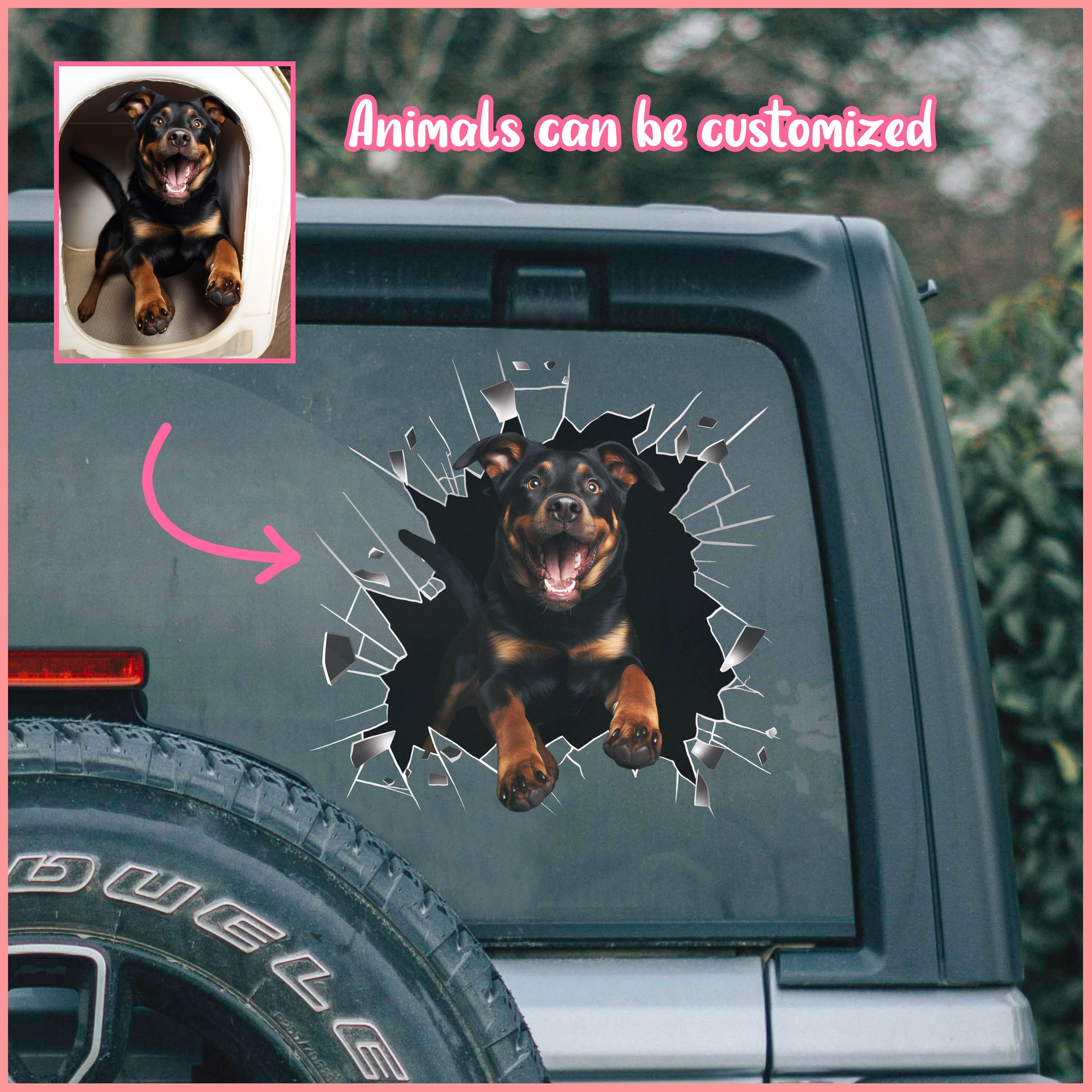 Rottweiler car decal, Animals can be customized