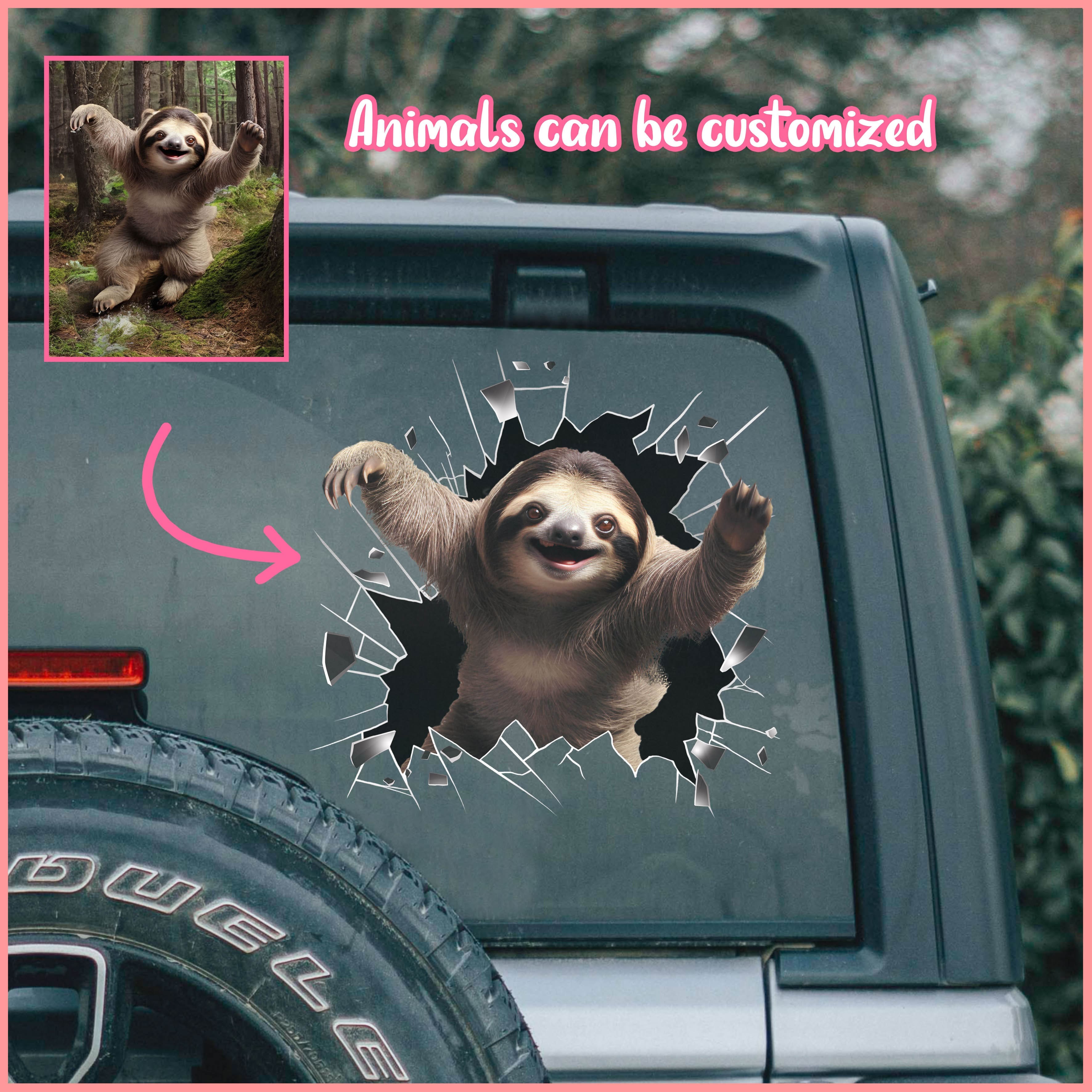 Sloth car decal, Animals can be customized