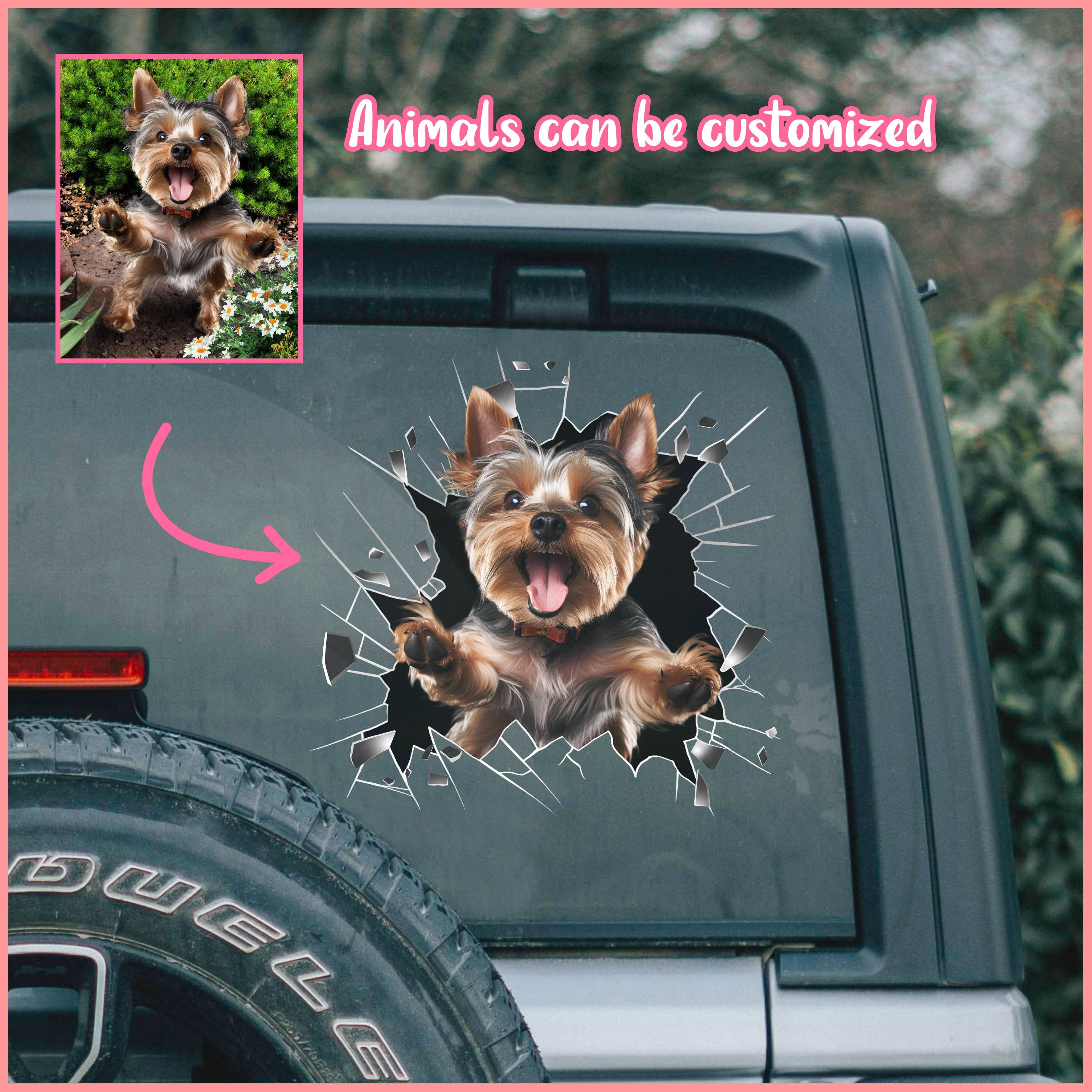 Yorkshire Terrier car decal, Animals can be customized
