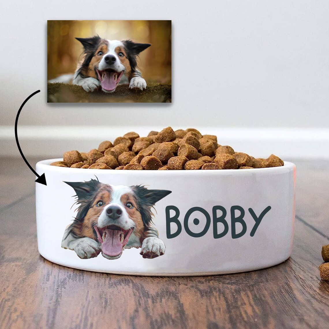 Custom Name Dog Bowl, Personalized Name Cat Bowl, Gift For Pets, Customized Food Bowl For Dog, Custom Water Bowl For Cat, Plain Pet Bowl