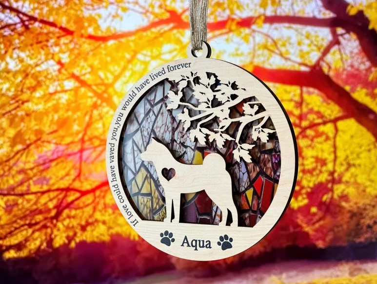 NEW PRODUCTS Personalized Dog Memorial Suncatcher, Custom Pet Memorial With Name And Date, Rainbow Bridge, Loss of Dog Sympathy Gift