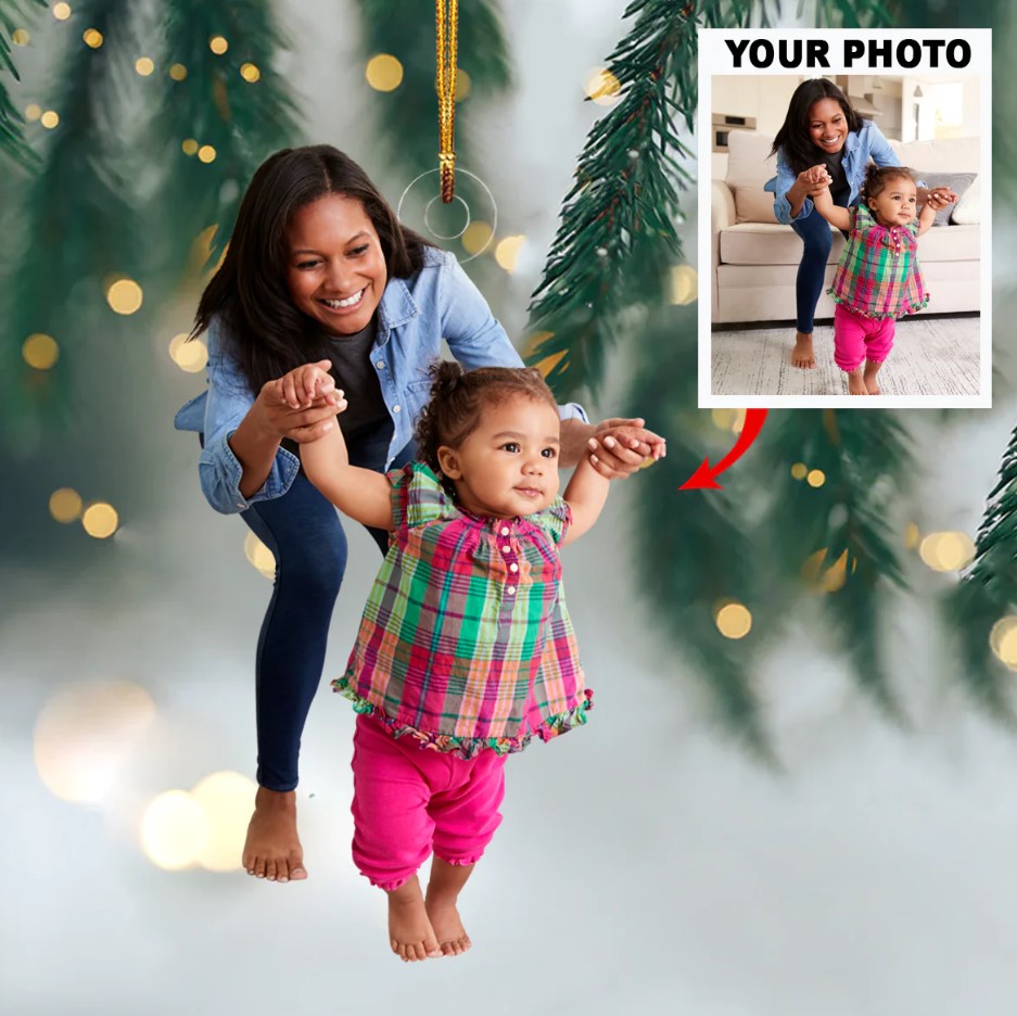Customized Your Photo Ornament – Personalized Photo Mica Ornament – Christmas Gifts For Family Member (Copy)