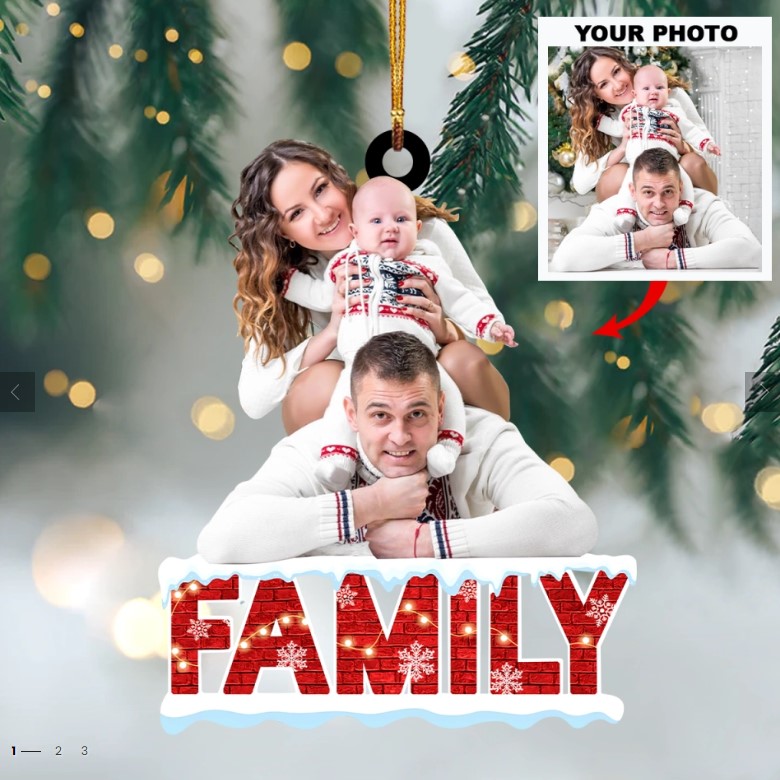 Personalized Photo Mica Ornament – Gift For Family Member – Our Family