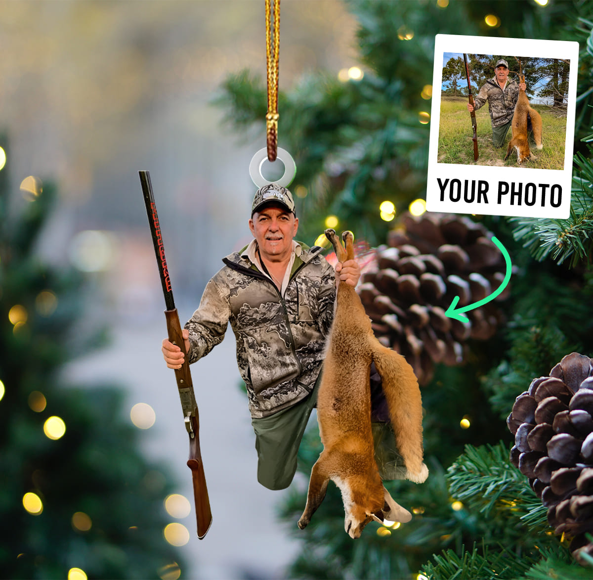 Personalized Photo Acrylic Ornament – Gift For Fox Hunting Lover