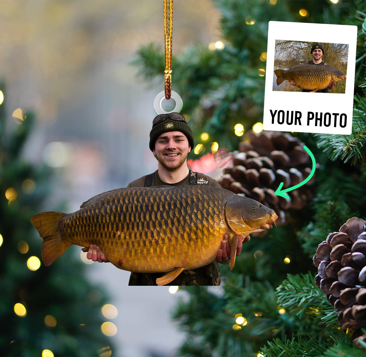Personalized Photo Acrylic Ornament – Gift For Fishing Lover
