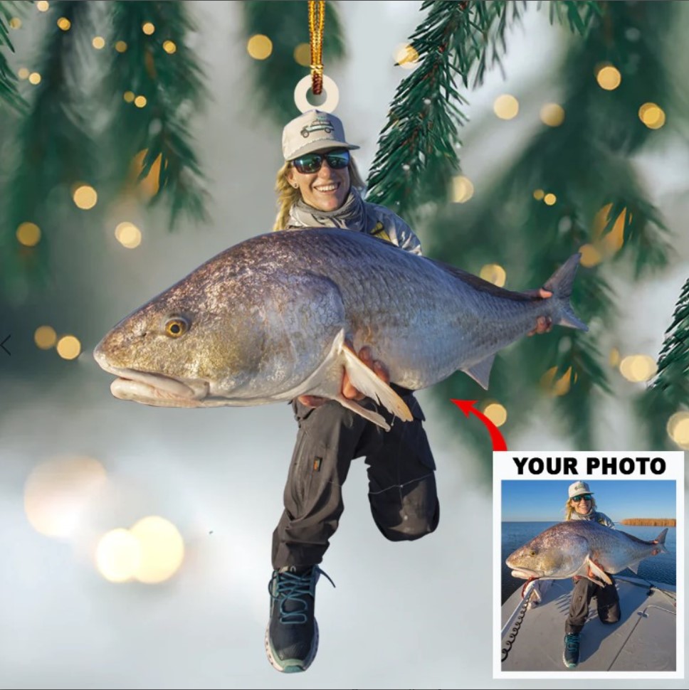 Personalized Photo Acrylic Ornament – Christmas Gift For Fishing Lover