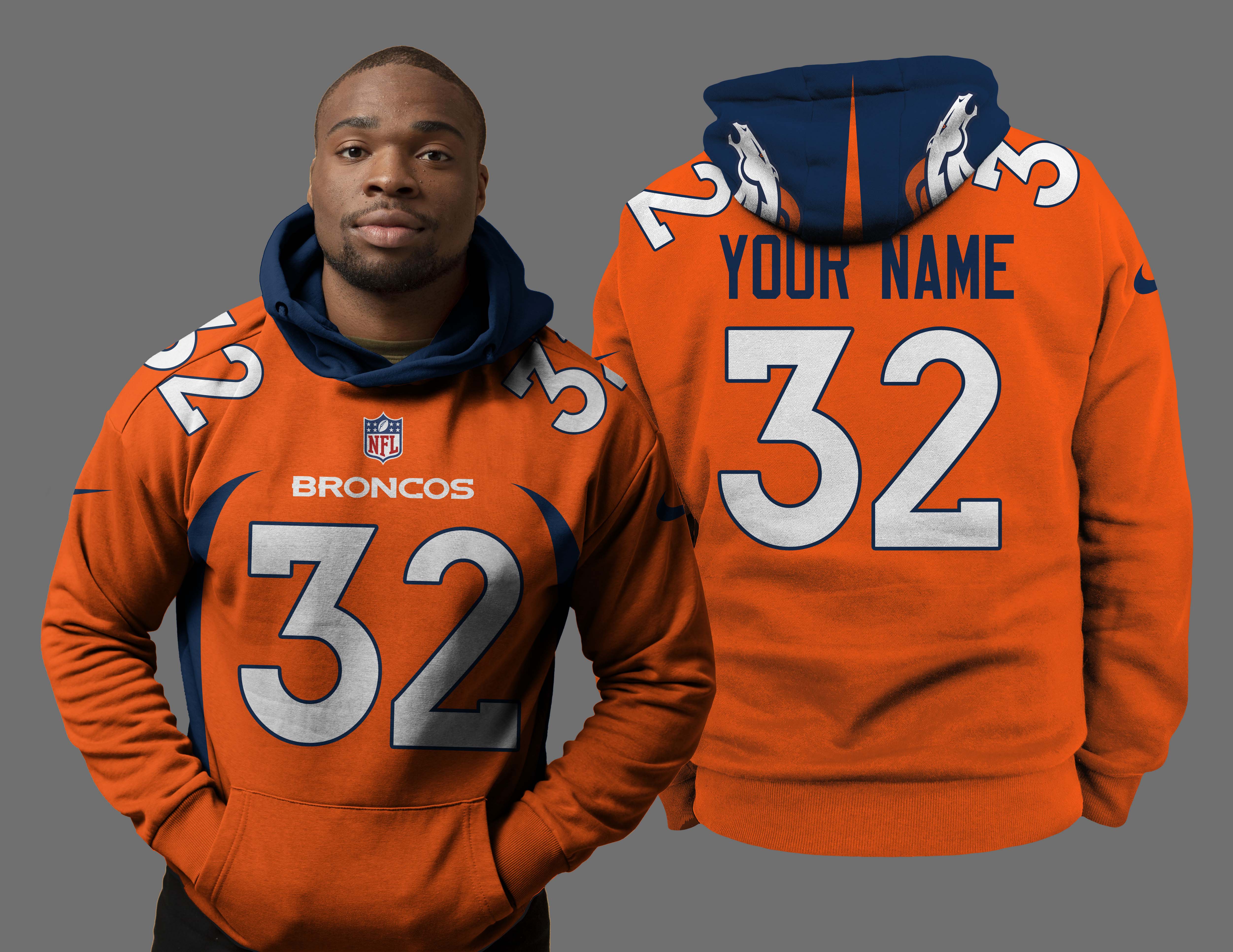 Denver Broncos Orange NFL Teams Hoodie PT48098