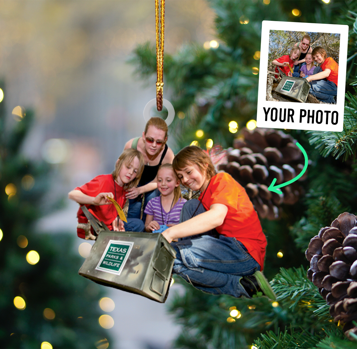 Custom Photo Acrylic Ornament for Geocaching Lover