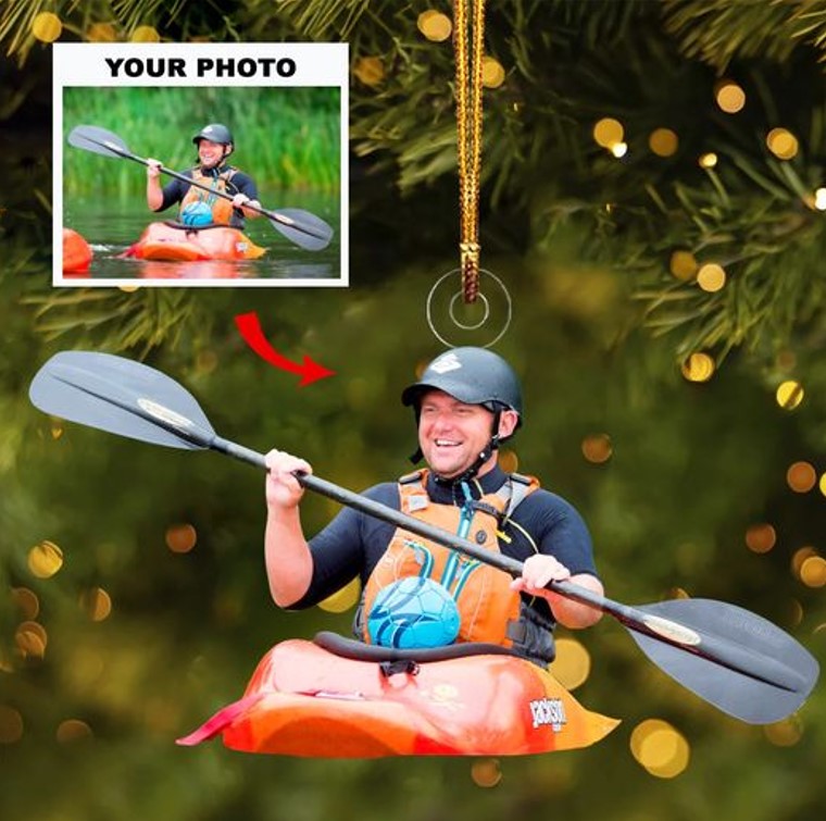 Personalized Photo Acrylic Ornament – Gift For Kayaking Lover