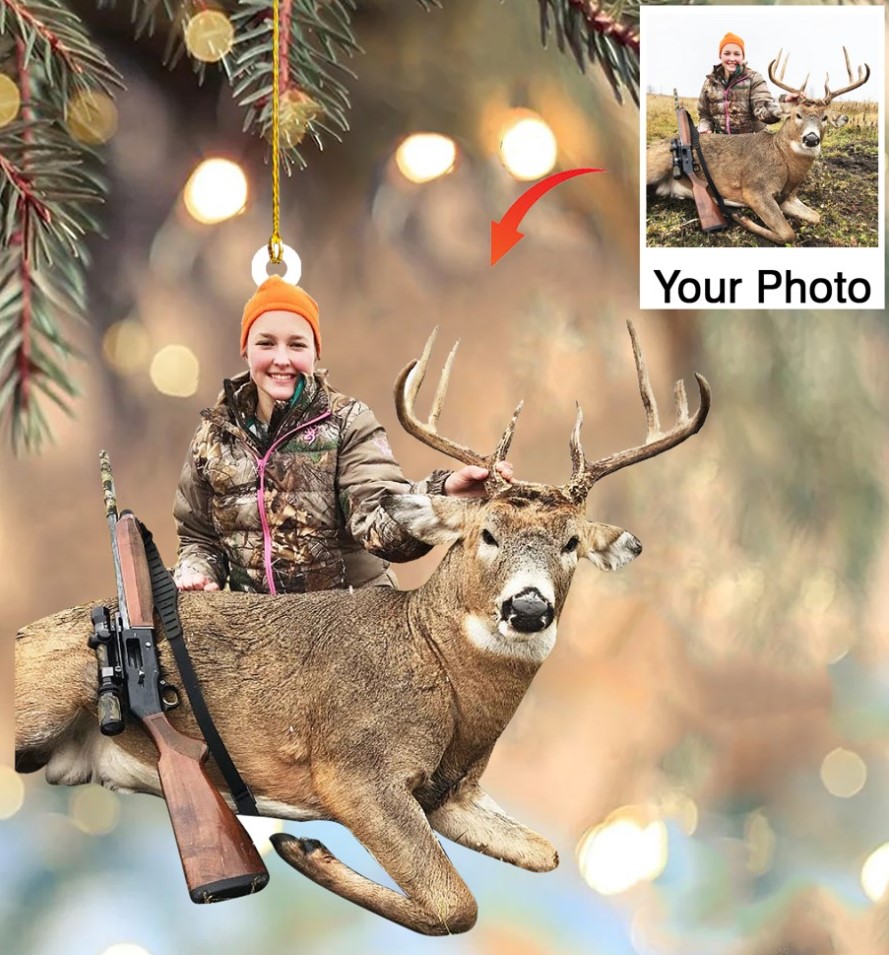 Personalized Photo Acrylic Ornament – Christmas Gift For Hunting Lover
