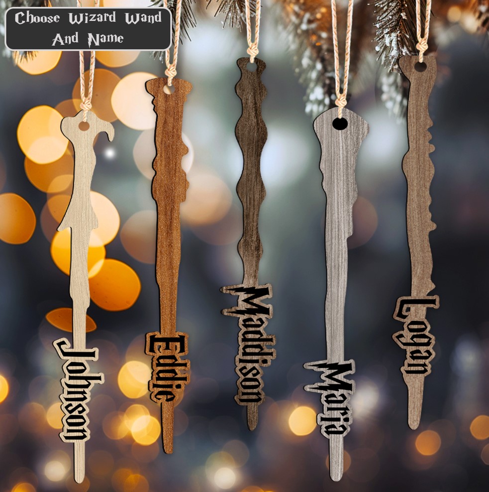 Custom Wizard Wands Ornament – Perfect Christmas Gift