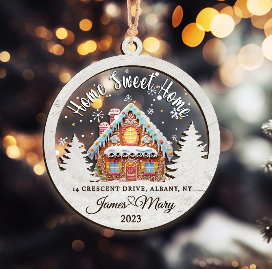 Personalized New Home Christmas Ornament, Housewarming Gift, Couple Christmas Keepsake, First Christmas First Home Keepsake, New Home Gift