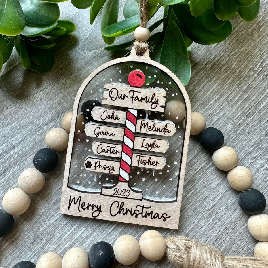 Family Christmas Ornament – Personalized Family and Pet Ornament/ Personalized Christmas Ornament/ Personalized Christmas- Christmas 2023