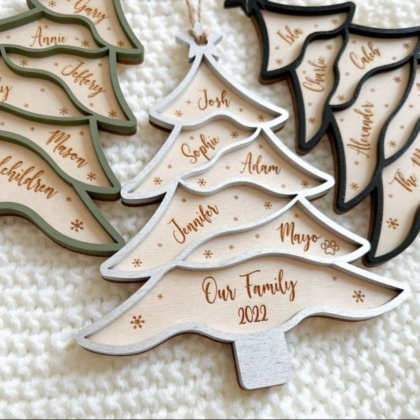 Our Family / Grand Children Christmas Ornament, Personalized Family Ornament, Family Members Ornament, Christmas Keepsake, Christmas Gift