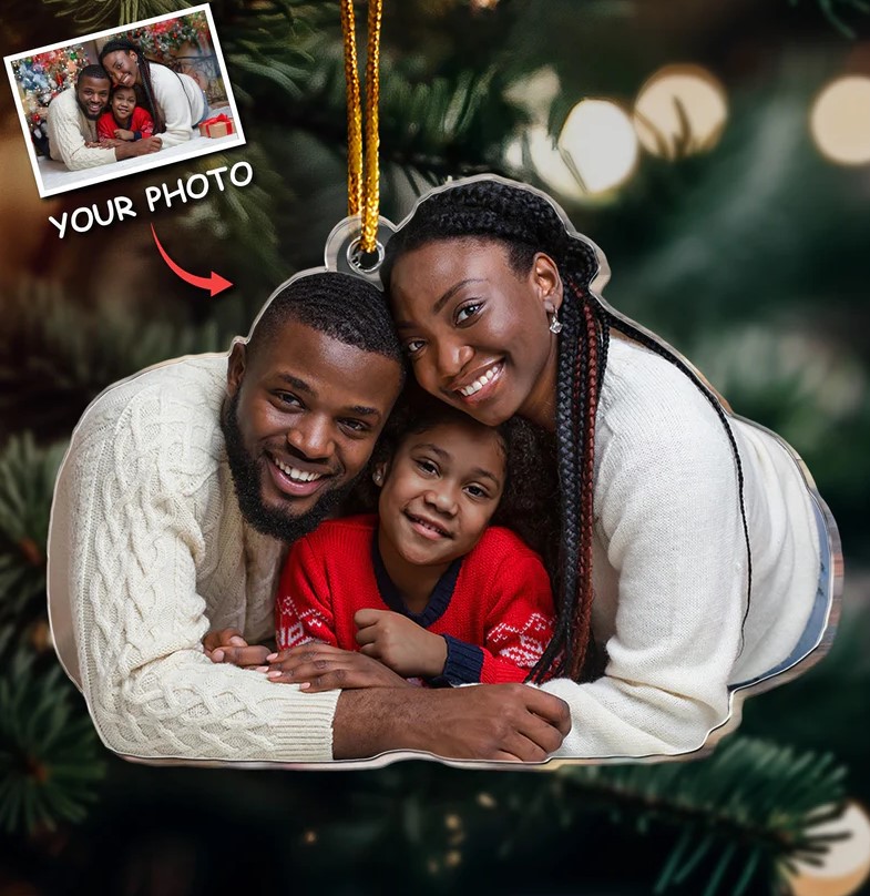 Happy Family Gift – Personalized Acrylic Photo Ornament