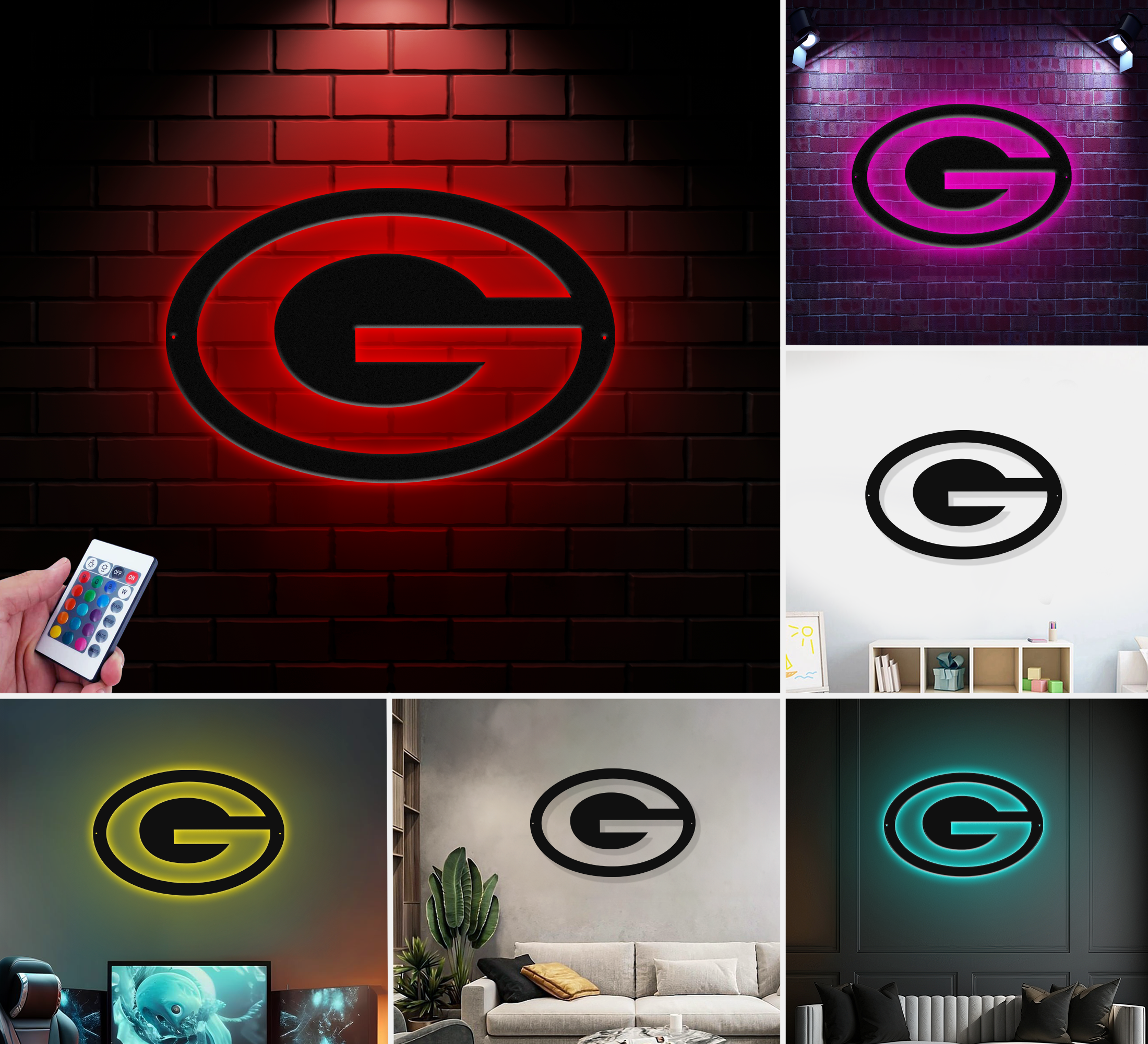 Green Bay Packers Wall Decor Led Metal Sign PT54586