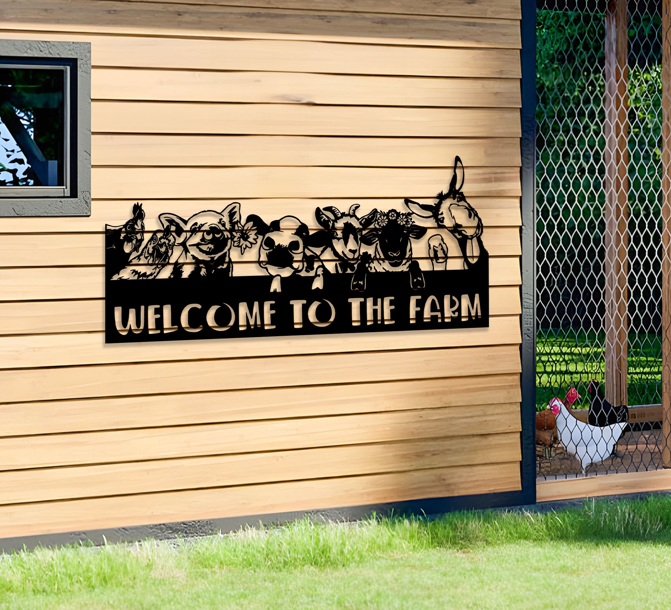 Cow Welcome To The Farm Metal Sign Welcome