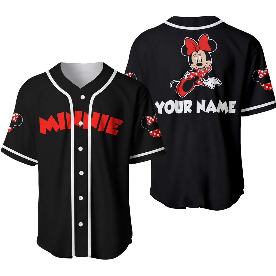 Play Ball in Style with the Chilling Minnie Mouse Black Jersey